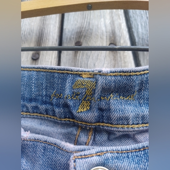 ❤️7 for All Mankind vintage custom embroidered patch jeans - size 25❤️ (#3) - Picture 12 of 13